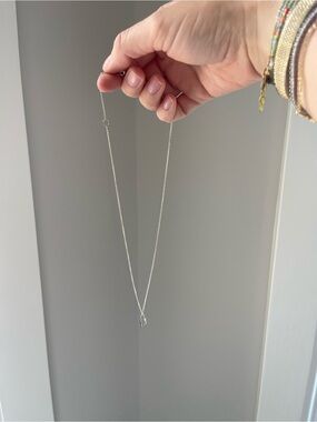 Sterling Silver Wishbone Pendant Necklace - Silver